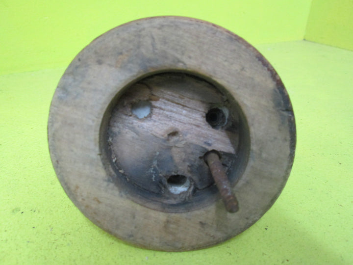 Porcelain & Brown Bakelite Toddle Switch with Wooden   Mount 54D x 40H/Mount 85D x 21H