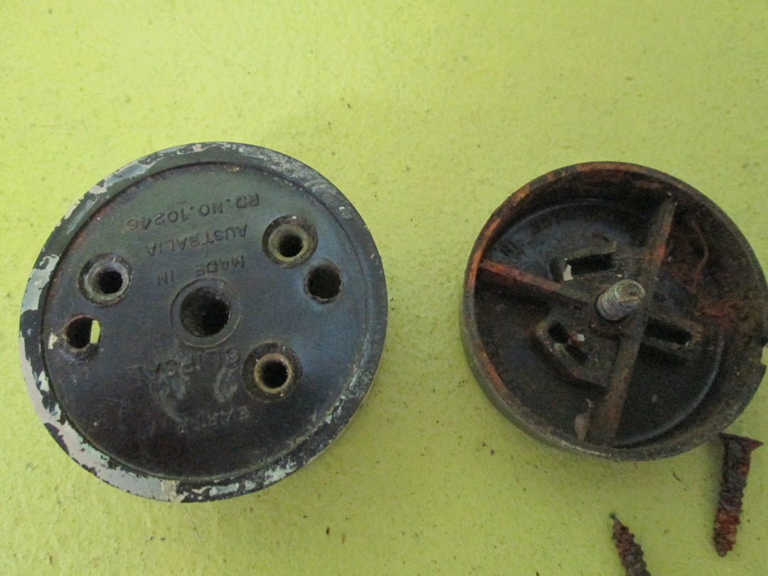 Bakelite Brown Step Side Power Socket 52D x 30H