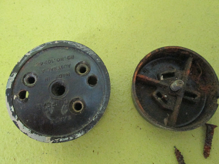 Bakelite Brown Step Side Power Socket 52D x 30H