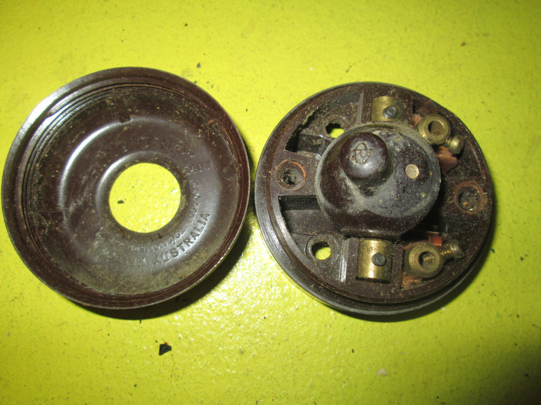 Flat Dome Brown Bakelite Toggle Switch 60D x 31H