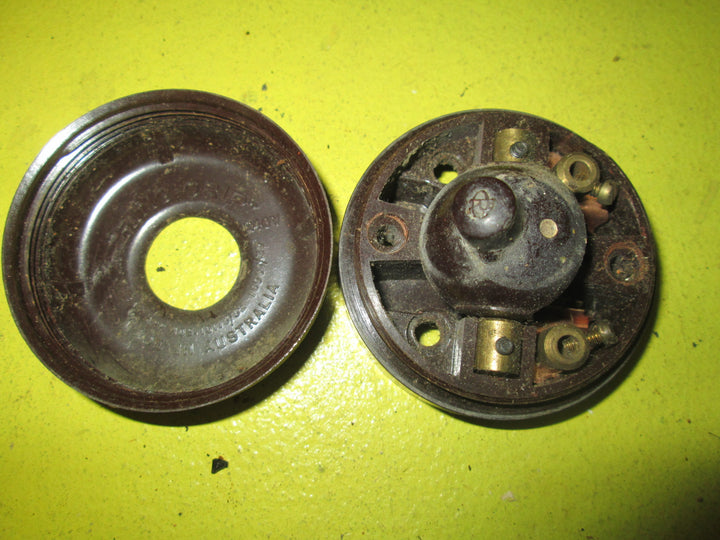 Flat Dome Brown Bakelite Toggle Switch 60D x 31H