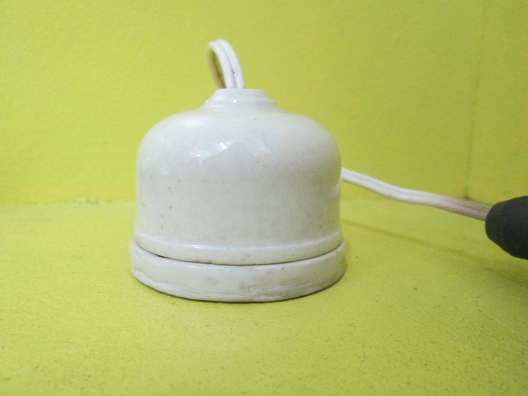 Porcelain Pendant Ceiling Fitting with Brass Lamp Holder 65D  50H/ 30D x 55H