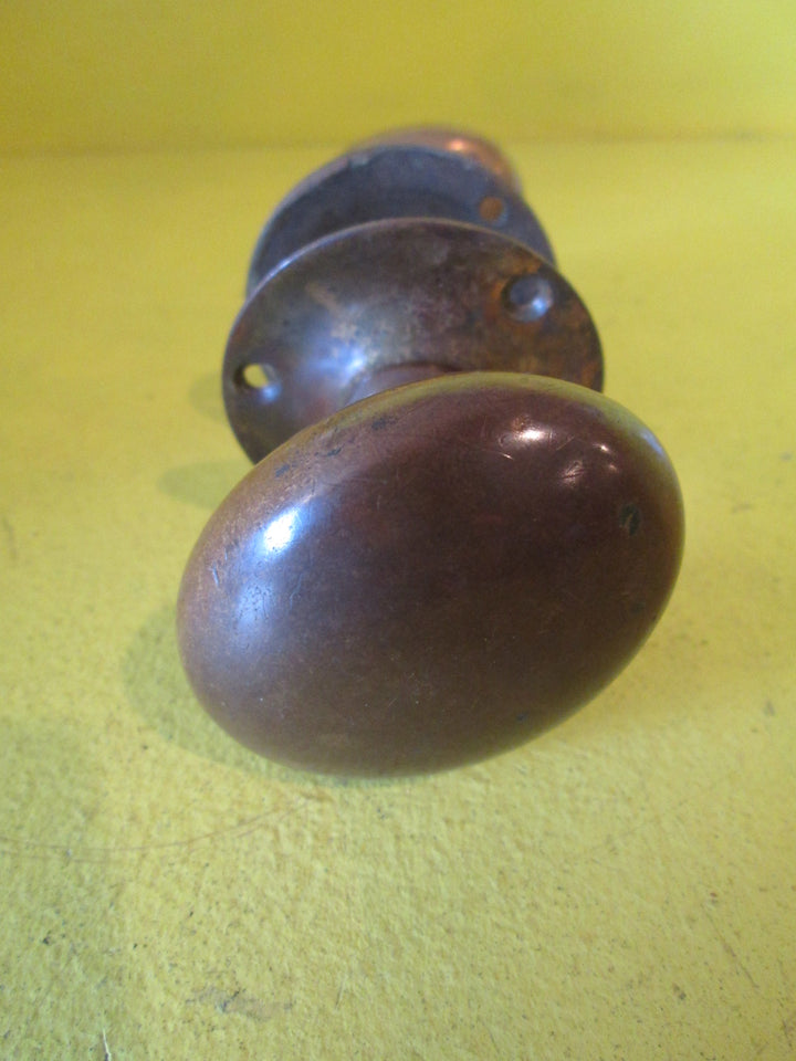 Vintage Solid Brass Oval Knob with Rose Plate 60-50W x 56H /55D
