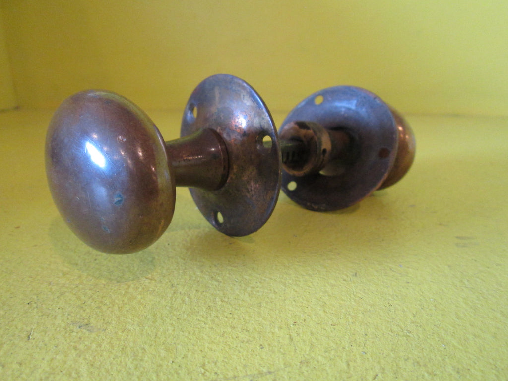 Vintage Solid Brass Oval Knob with Rose Plate 60-50W x 56H /55D