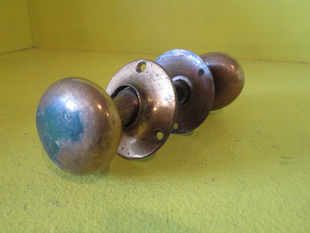 Vintage Solid Brass Oval Knob with Rose Plate 60-50W x 56H /55D