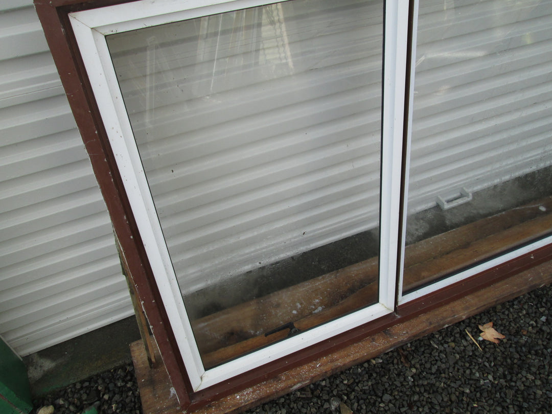 Narrrow White/Brown 3 Lite Window 3050-2440L x 920H x 140D
