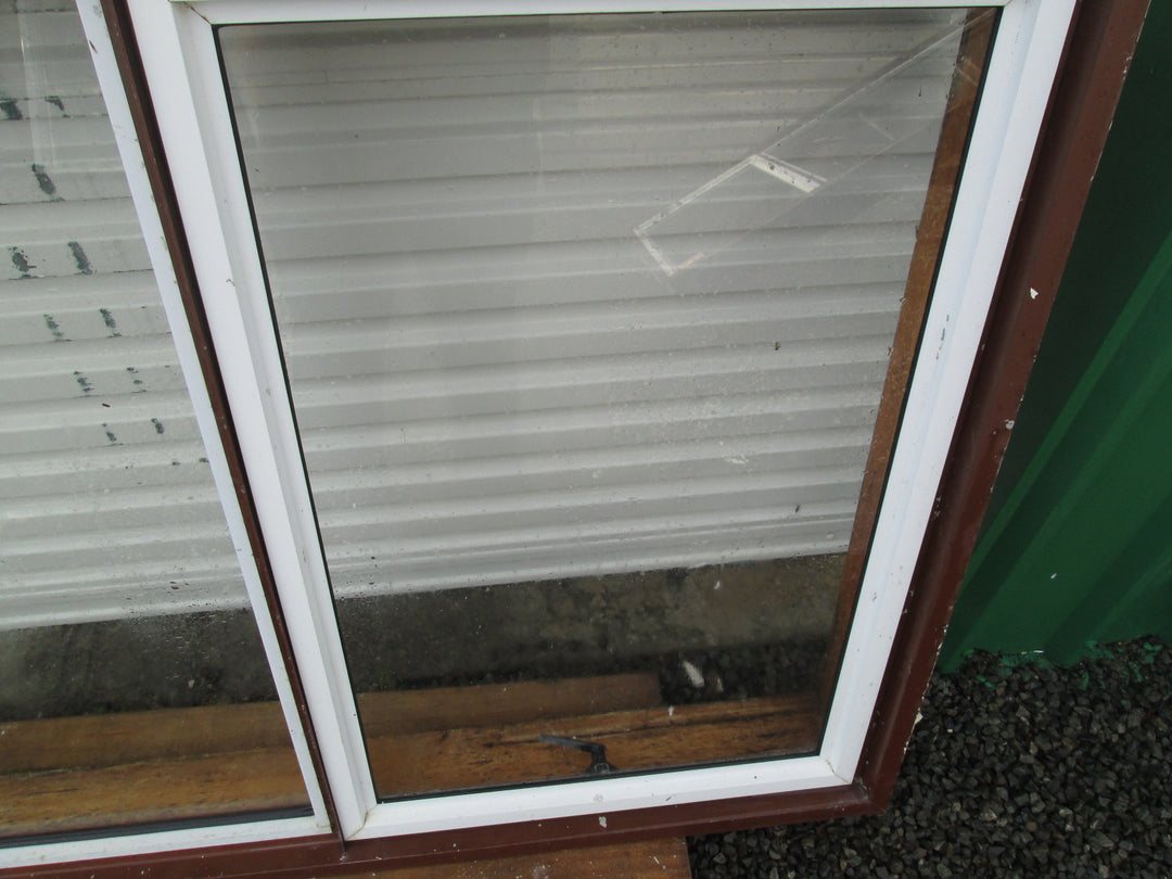 Narrrow White/Brown 3 Lite Window 3050-2440L x 920H x 140D
