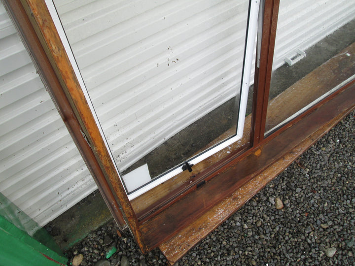 Narrrow White/Brown 3 Lite Window 3050-2440L x 920H x 140D
