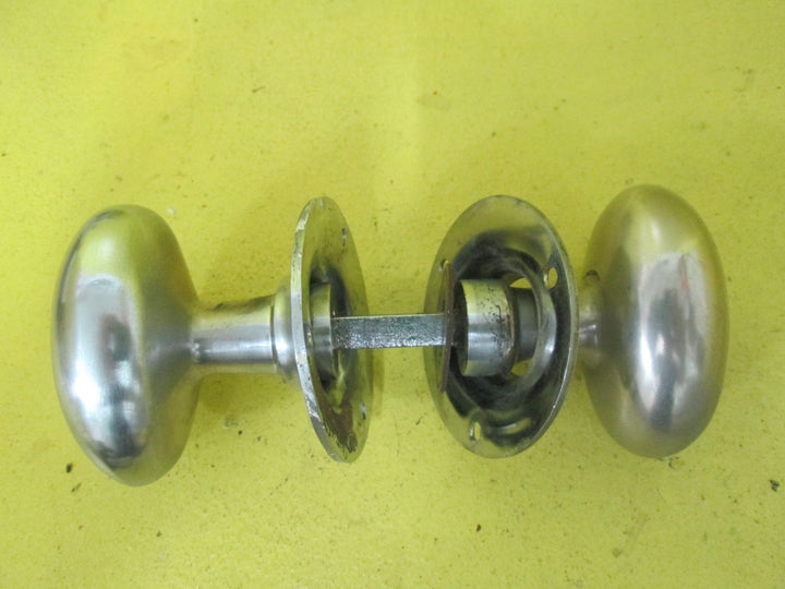 Vintage Chrome Oval Knob Handle with Circular Plate Knob 65L x 40W/Plate 60D
