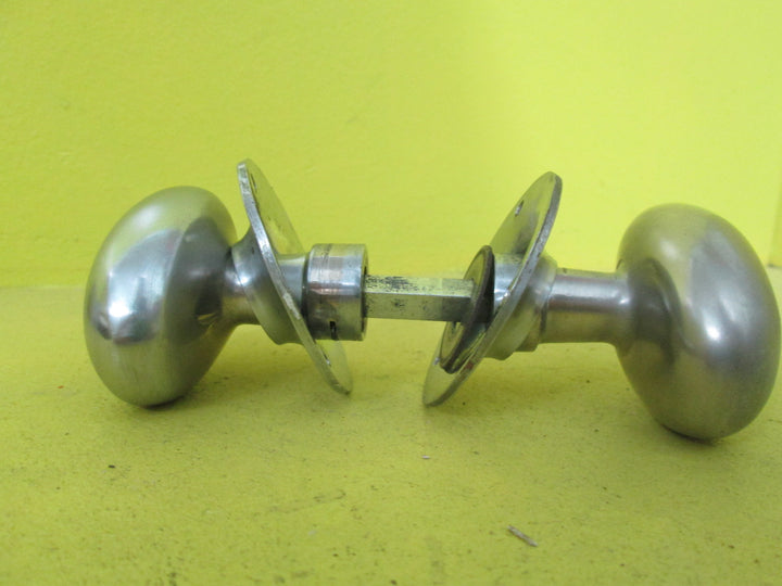 Vintage Chrome Oval Knob Handle with Circular Plate Knob 65L x 40W/Plate 60D