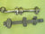 Brass French Door Slide Bolts with Securing Clasps 200L x 20-40W/Knob 30D x 30H