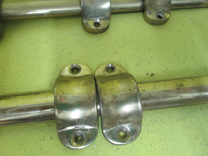 Brass French Door Slide Bolts with Securing Clasps 200L x 20-40W/Knob 30D x 30H