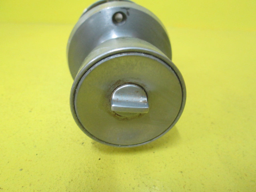 Brush Steel Thumb Turn and Key Entry Door Knob 48D x 55H rummages.co.nz