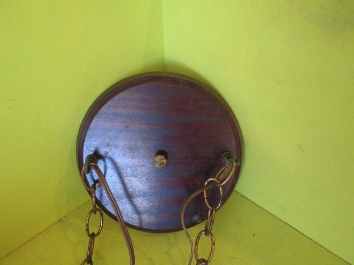 Wood & Opaque Paisley Design Double Pendant Light 360L x 120D Shade/Including Chain 900-1300L