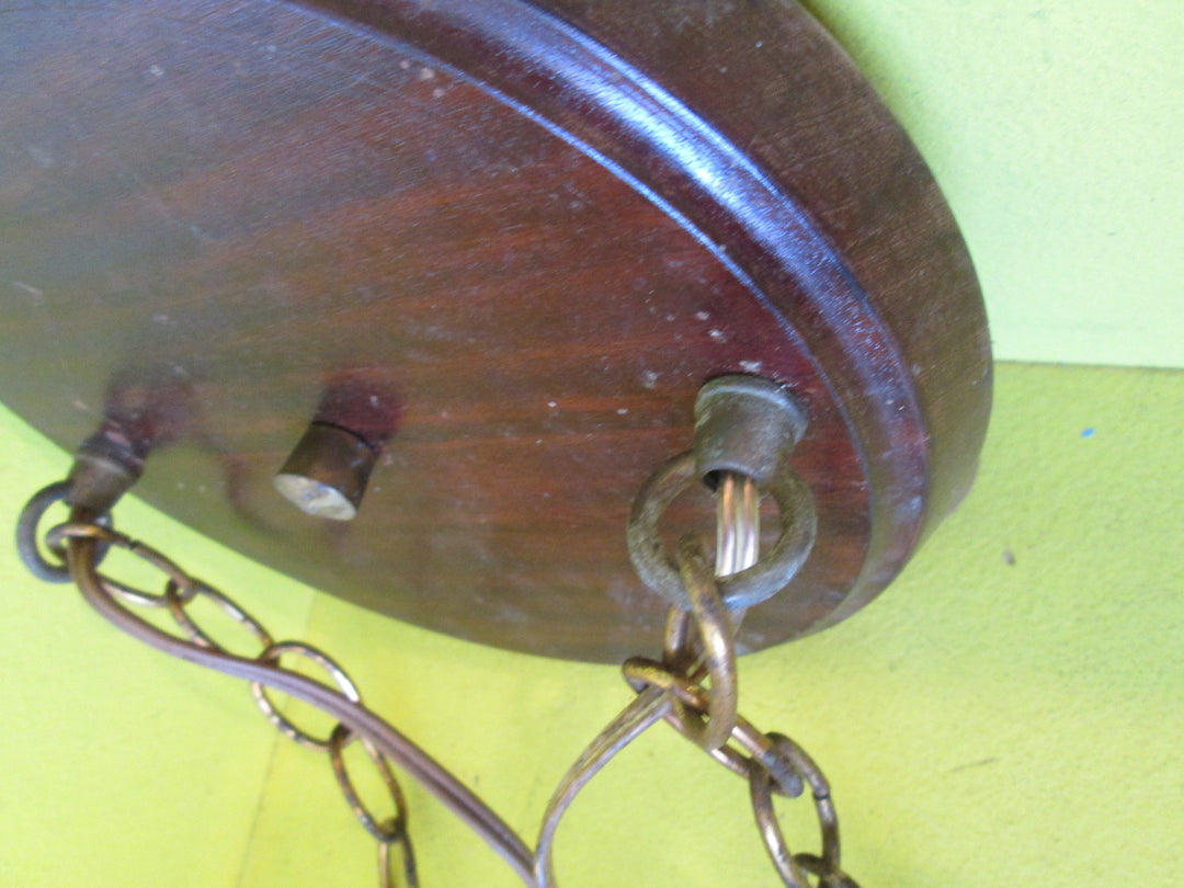 Wood & Opaque Paisley Design Double Pendant Light 360L x 120D Shade/Including Chain 900-1300L