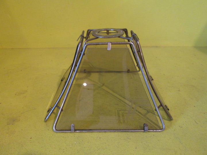 Retro Detailed Tinted Glass Lamp Shade 110H x 80SQ/180 SQ