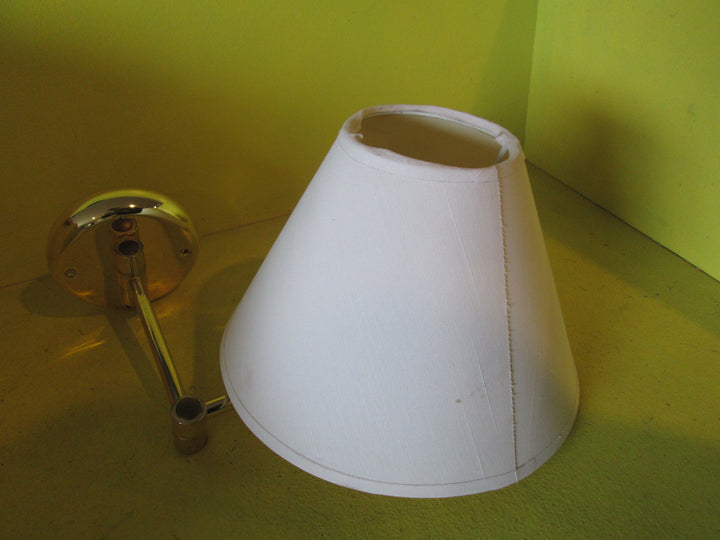 Wall Light Shade - Brass Extendable arm with Cream Fabric Shade 480L x 180H x Base 250D  - 12L