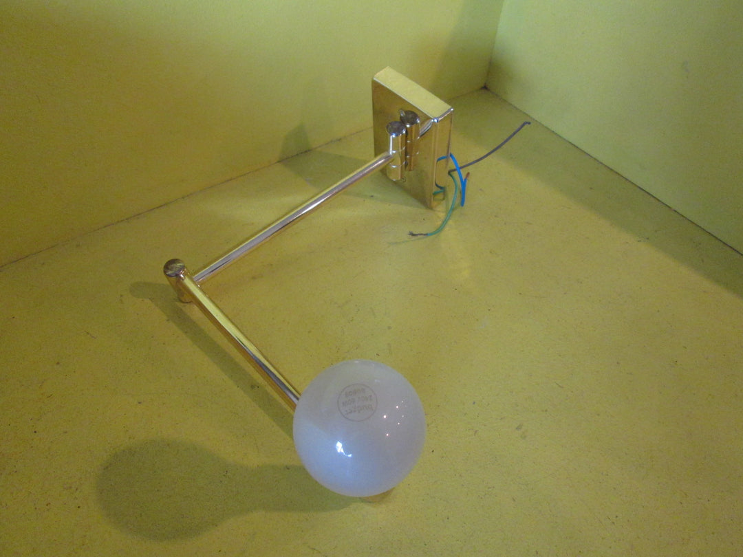 Wall Light Shade - Brass Extendable arm with Cream Fabric Shade 480L x 180H x Base 250D  - 12L