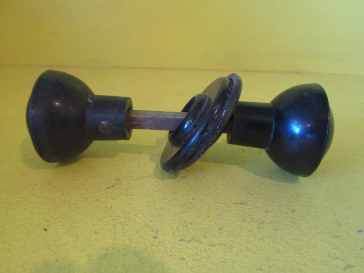 Round Black Bakelite Knob Handle with Rose 60D x 65H /65D Rose