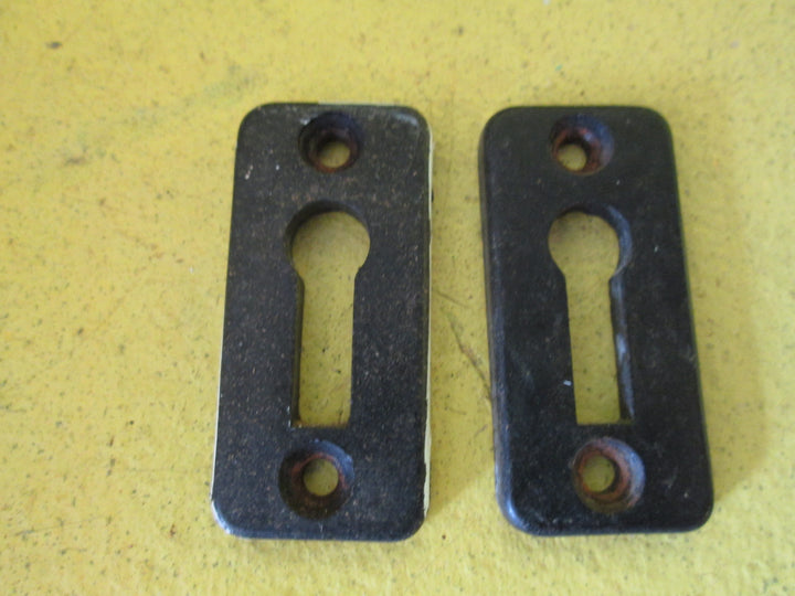 Art Deco Black Bakelite Bullseye Knob Handles with Rose and Mortice 55K x 45-50D
