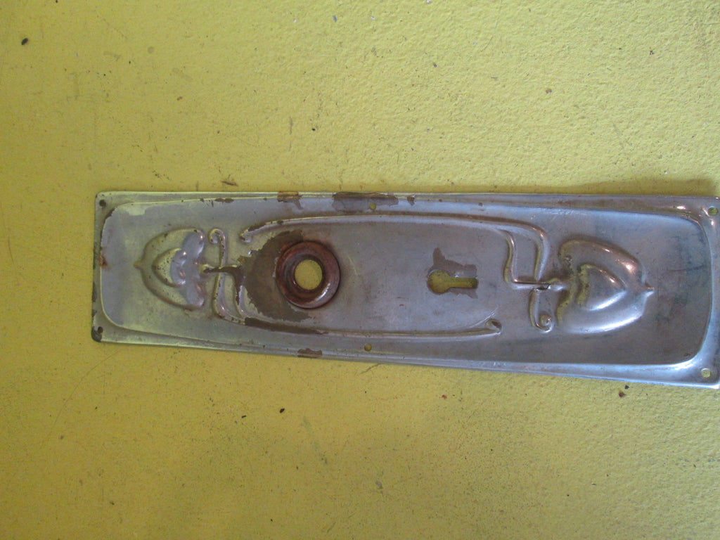 Art Nouveau heart within Apple Chrome plated Door Plate 26L x 72W