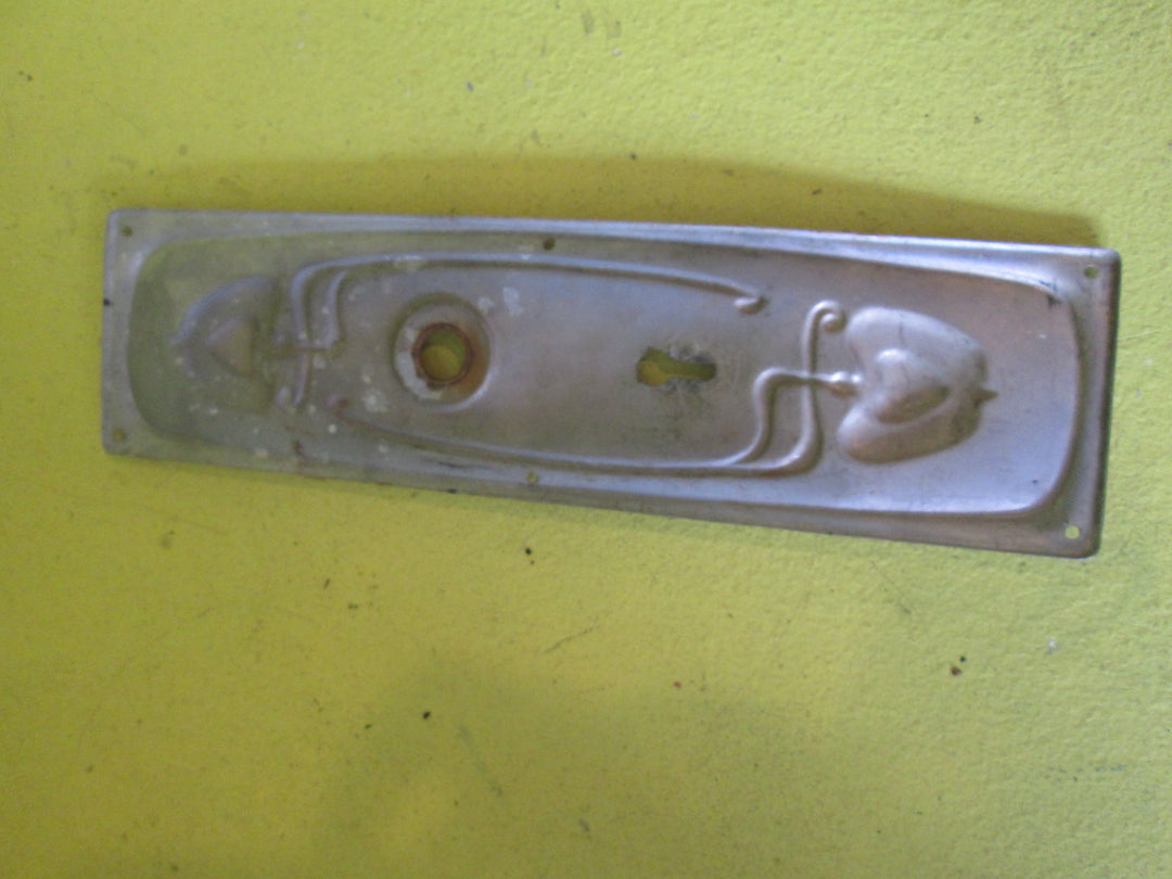 Art Nouveau heart within Apple Chrome plated Door Plate 26L x 72W