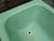Vintage Art Deco Green Cast Iron Bath with Handles