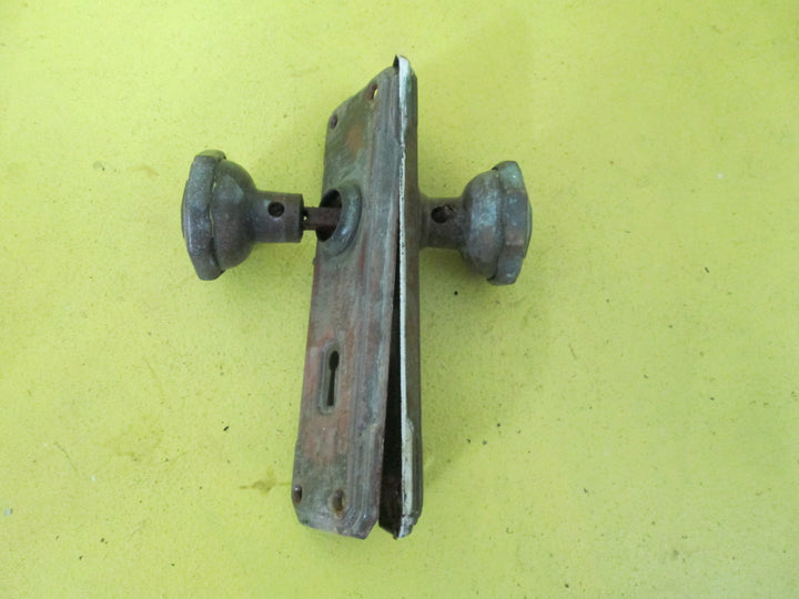 Art Deco Hex Copper Door Knob/Mortice Lock 180L x 60W/Knob55W x 50D/Mortice 137L x 25W x 75D
