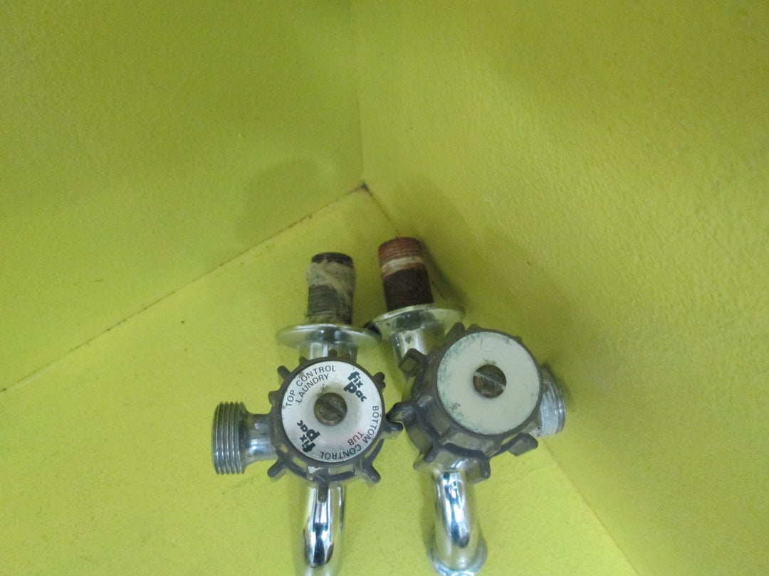 Double Laundry Taps with Side Mounting Hoses 125L x 105W x 15D