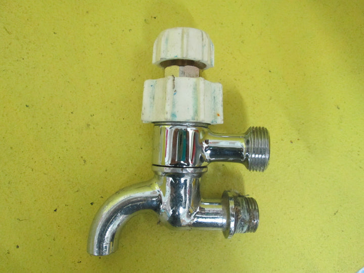 Double Laundry Taps with Side Mounting Hoses 125L x 105W x 15D