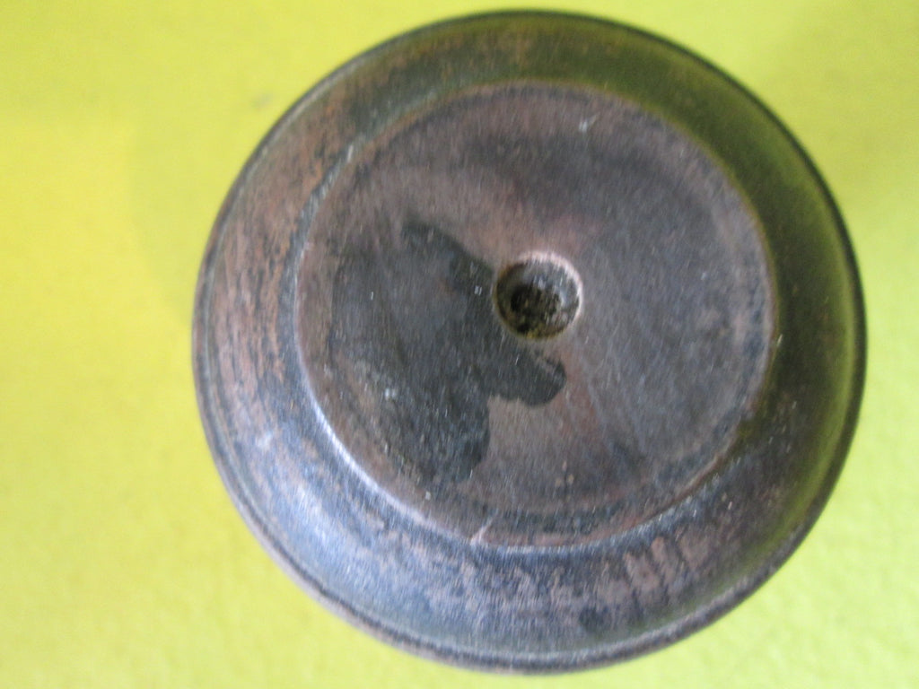 Vintage Wooden & Brass Bullseye Knob with Brass Rose