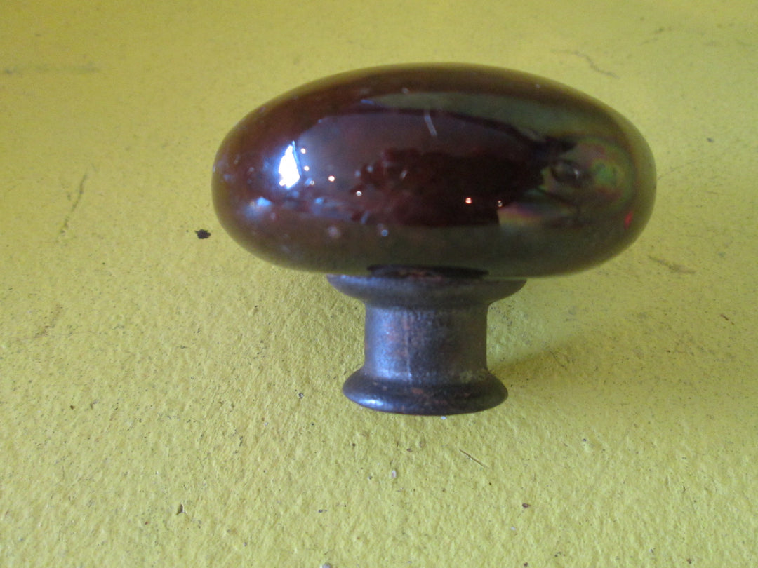 Antique Brown Marble Porcelain Door Knob 50Dai x 40H