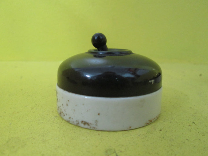 Brown Bakelite Dome Toddle Switch with Porcelain Base 58D x 33H