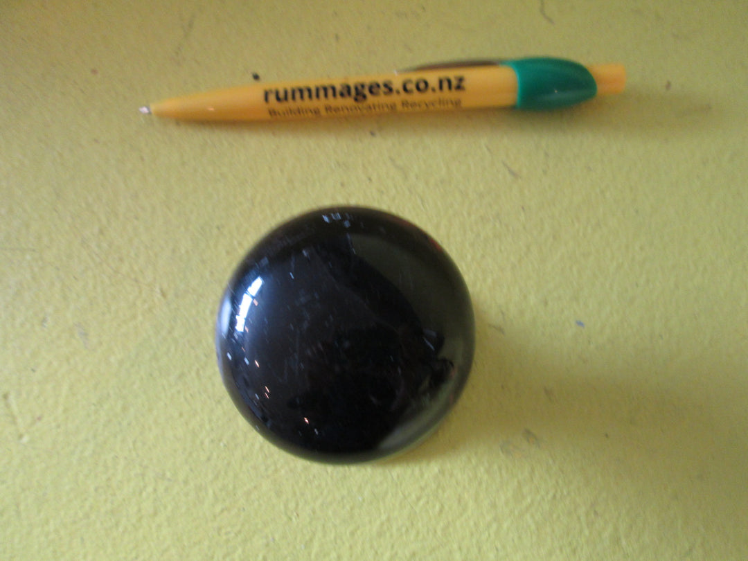 Vintage Black porcelain Door Knob 55Dai x 50H