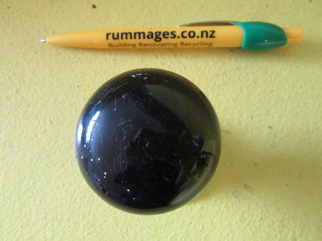 Vintage Black porcelain Door Knob 55Dai x 50H