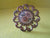 Paisley Knob with Peach & Yellow Pansy in Cross Stitch in Centre 47D x 20H