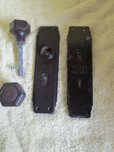 Art Deco Hexagonal Knob with Door Plate(Plate 210L x 55W/Knob 55D x 50H