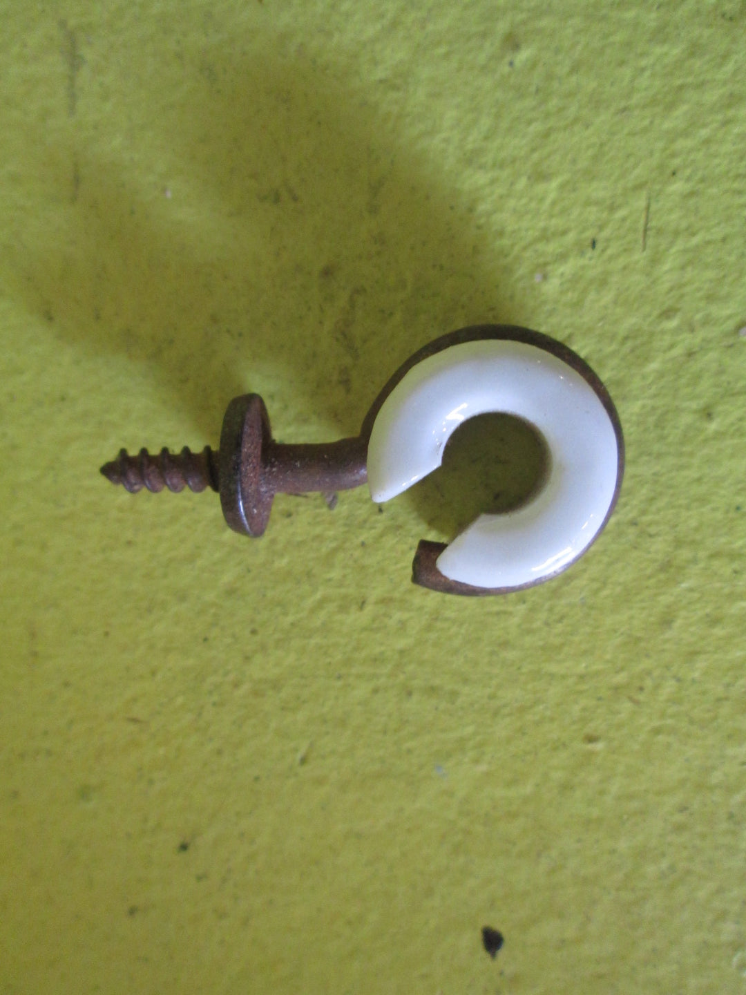 Vintage Brass & Porcelain Light Pulley Hook 17Dai x 30H