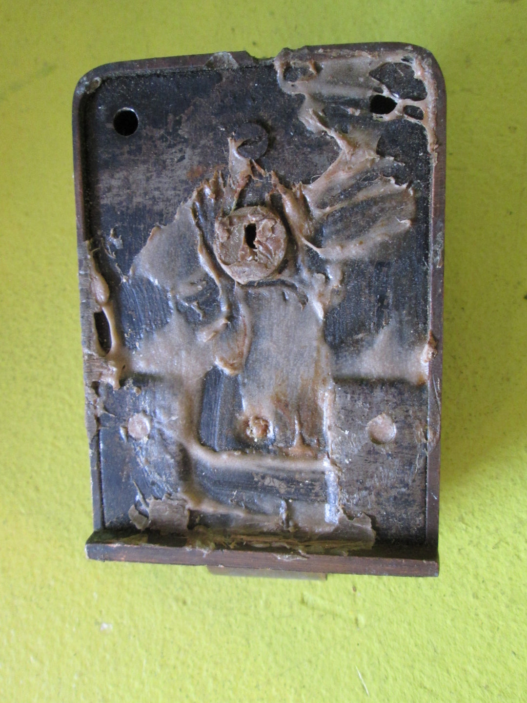Antique Copper Night Latch with Three Legs on Knob & Thumb Turn Latch 95L x 65W x 25D