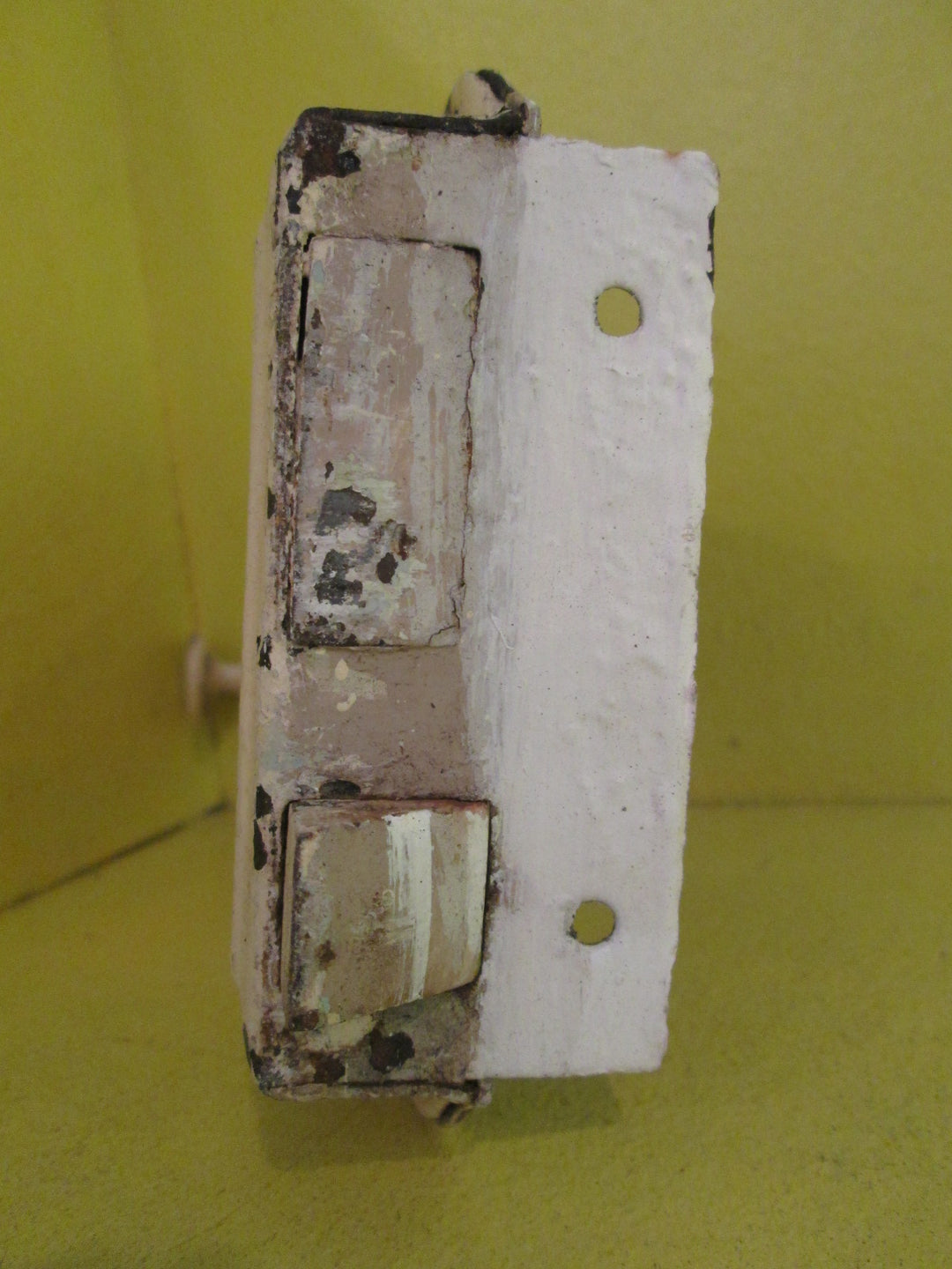 Antique Victorian H & T Vaughan/Willenhall Skirted Rim Lock with Thumb Pull Lock with Keep & Key150L x 120W x 25D