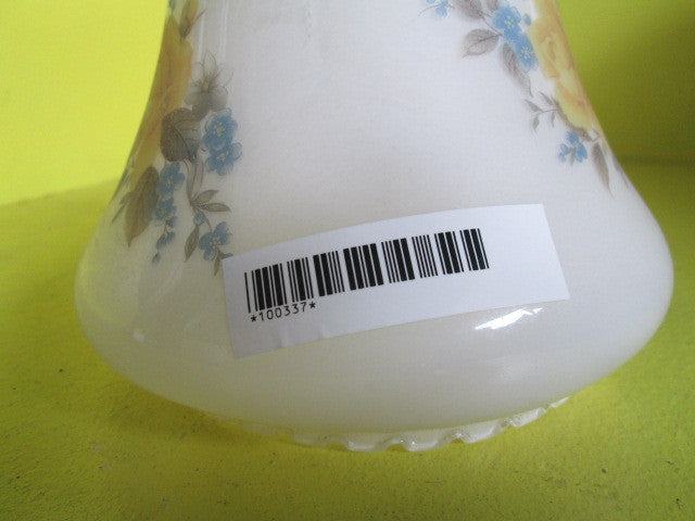 Vintage White Glass with Yellow Rose Shade
