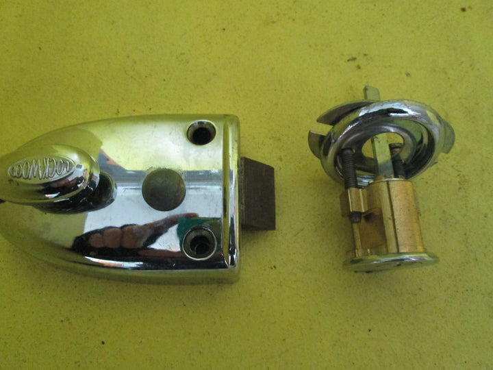 Chrome Oval Lockwood Night latch 67L x 92W x 25
