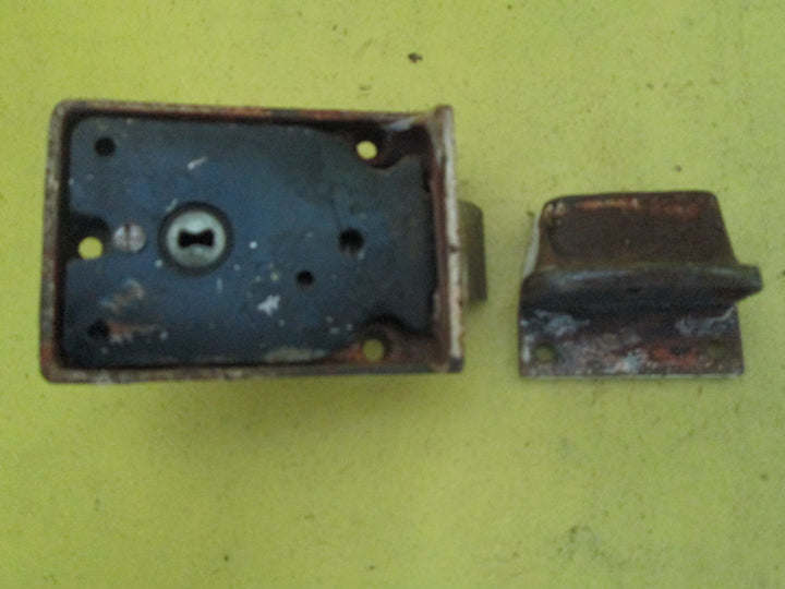 Cast Steel & Brass Vintage Night Latch/no Keep 95L-125L x 65W x 25D