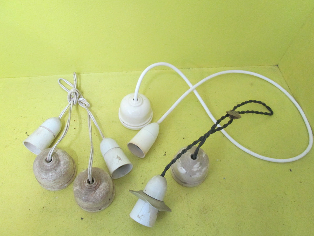 Porcelain Ceiling Fitting with Bakelite Lamp Holder 65D x 55H/38D x 65H
