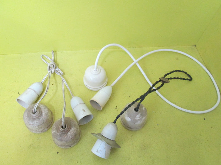 Porcelain Ceiling Fitting with Bakelite Lamp Holder 65D x 55H/38D x 65H