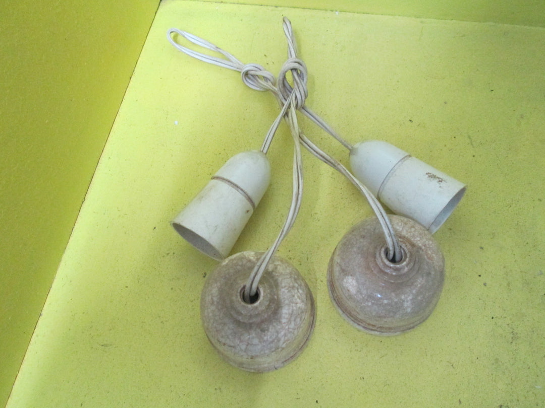 Porcelain Ceiling Fitting with Bakelite Lamp Holder 65D x 55H/38D x 65H