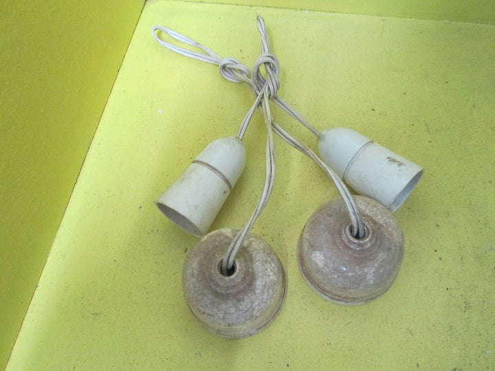 Porcelain Ceiling Fitting with Bakelite Lamp Holder 65D x 55H/38D x 65H