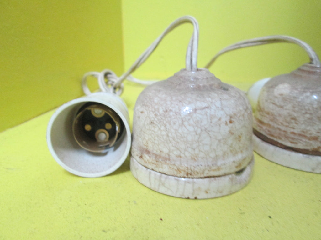Porcelain Ceiling Fitting with Bakelite Lamp Holder 65D x 55H/38D x 65H