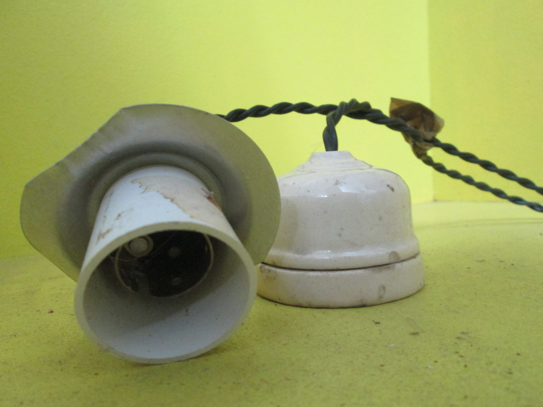 Porcelain Ceiling Fitting with Bakelite Lamp Holder 65D x 55H/38D x 65H