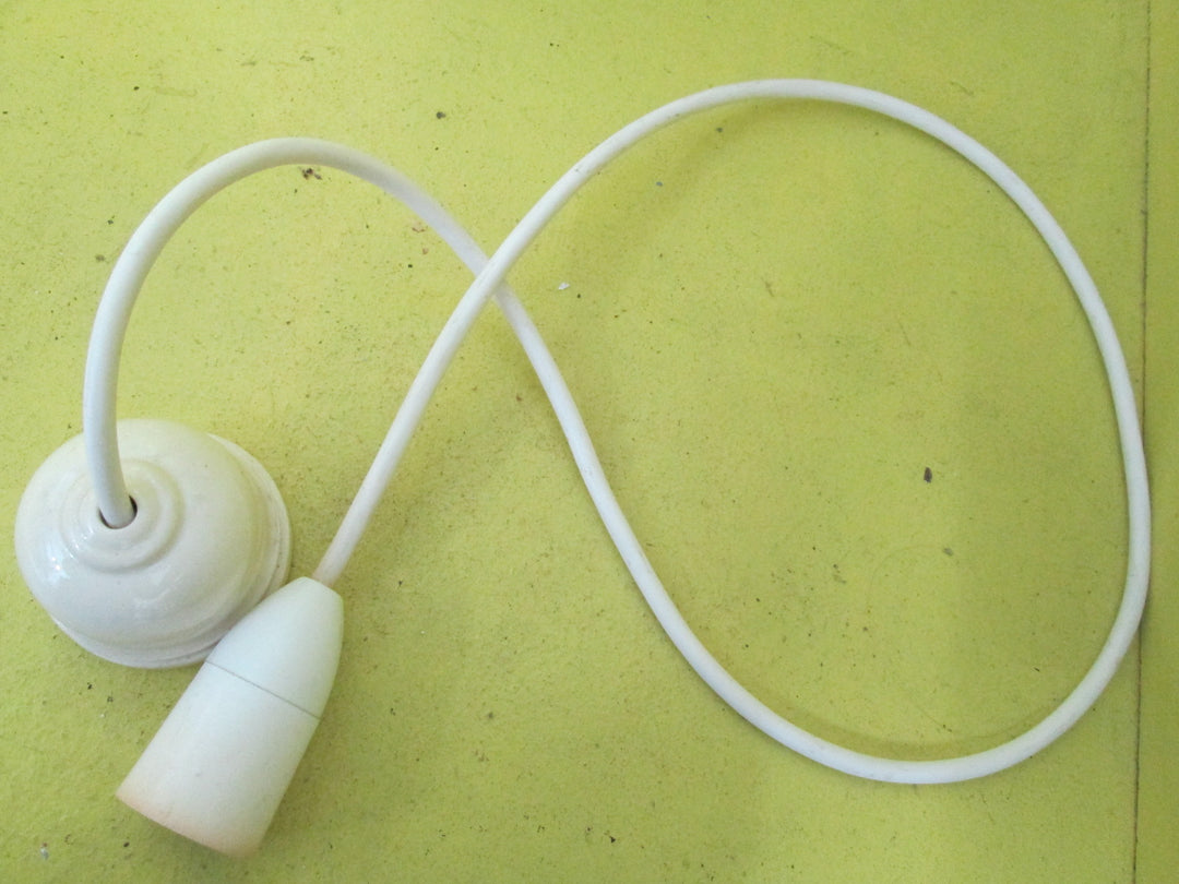 Porcelain Ceiling Fitting with Bakelite Lamp Holder 65D x 55H/38D x 65H